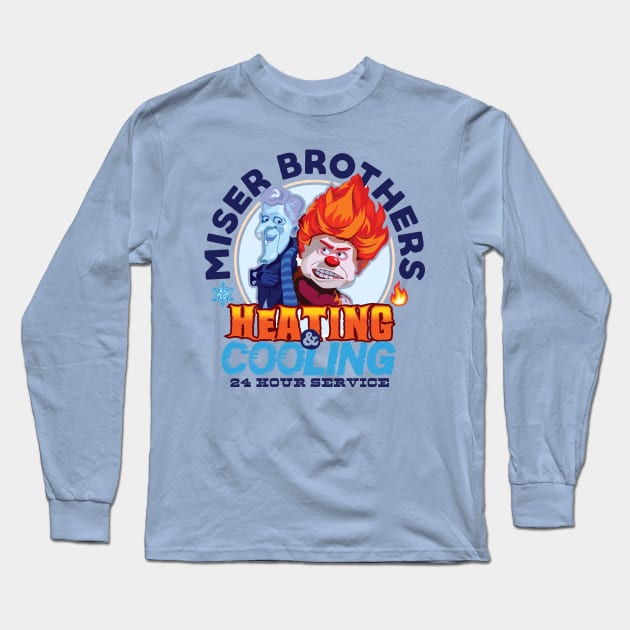 Miser Brothers Heating & Cooling Long Sleeve T-Shirt by MindsparkCreative